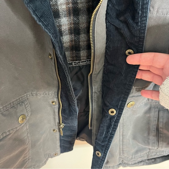 Columbia Size XL Men's Barn Coat Insulated Corduroy Collar Denim Chore Grey - Picture 6 of 9